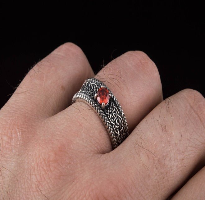 Sterling Silver Norse Ornament Ring | Handmade Jewelry