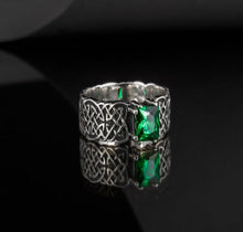 Load image into Gallery viewer, Handmade Sterling Silver Norse Ring | Authentic Viking Ornamentation
