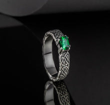 Load image into Gallery viewer, Handmade Sterling Silver Norse Ring | Authentic Viking Ornamentation

