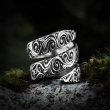 Load image into Gallery viewer, Norse Snake Style Spiral Ring in Sterling Silver
