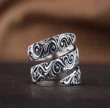 Load image into Gallery viewer, Norse Snake Style Spiral Ring in Sterling Silver
