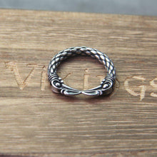 Load image into Gallery viewer, Odin&#39;s Ravens Hugin and Munin Steel Ring
