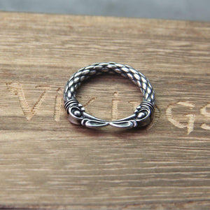 Odin's Ravens Hugin and Munin Steel Ring