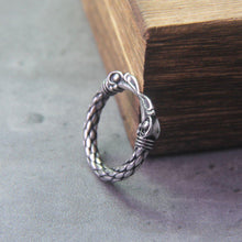 Load image into Gallery viewer, Odin&#39;s Ravens Hugin and Munin Steel Ring
