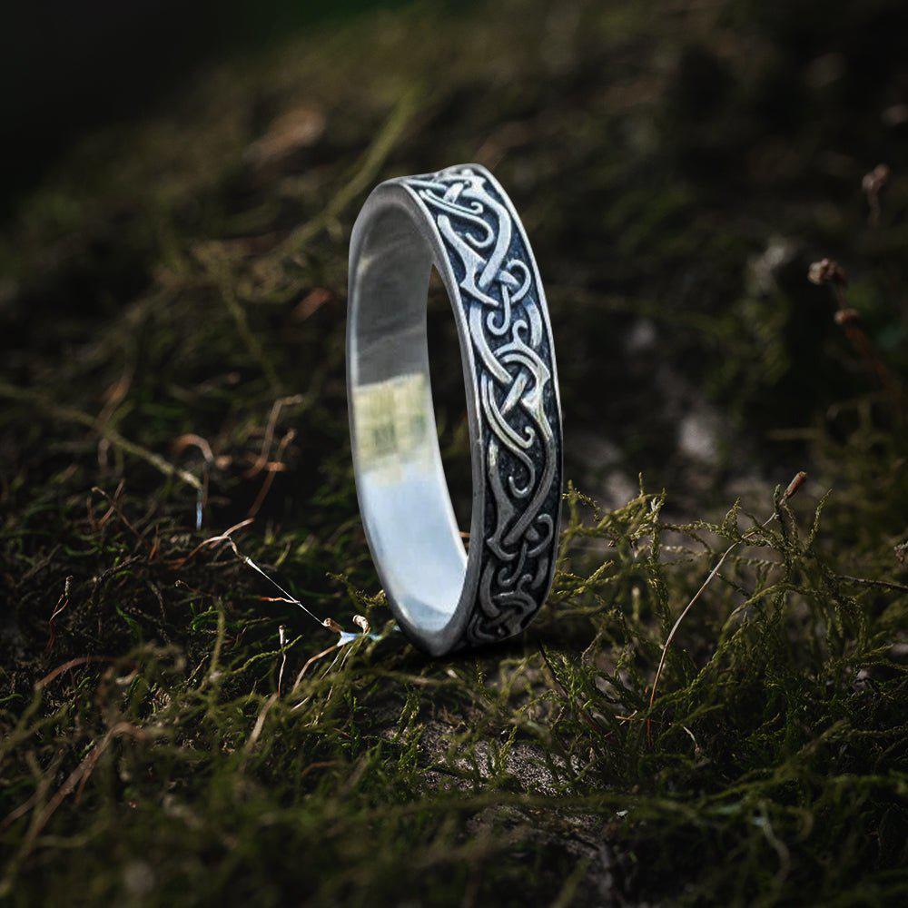 Viking-Inspired Ornament Ring | Handcrafted | Authentic Period Fashion