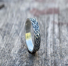 Load image into Gallery viewer, Viking-Inspired Ornament Ring | Handcrafted | Authentic Period Fashion
