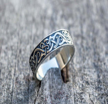 Load image into Gallery viewer, Viking-Inspired Ornament Ring | Handcrafted | Authentic Period Fashion
