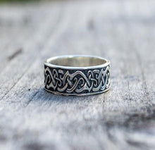 Load image into Gallery viewer, Viking-Inspired Ornament Ring | Handcrafted | Authentic Period Fashion
