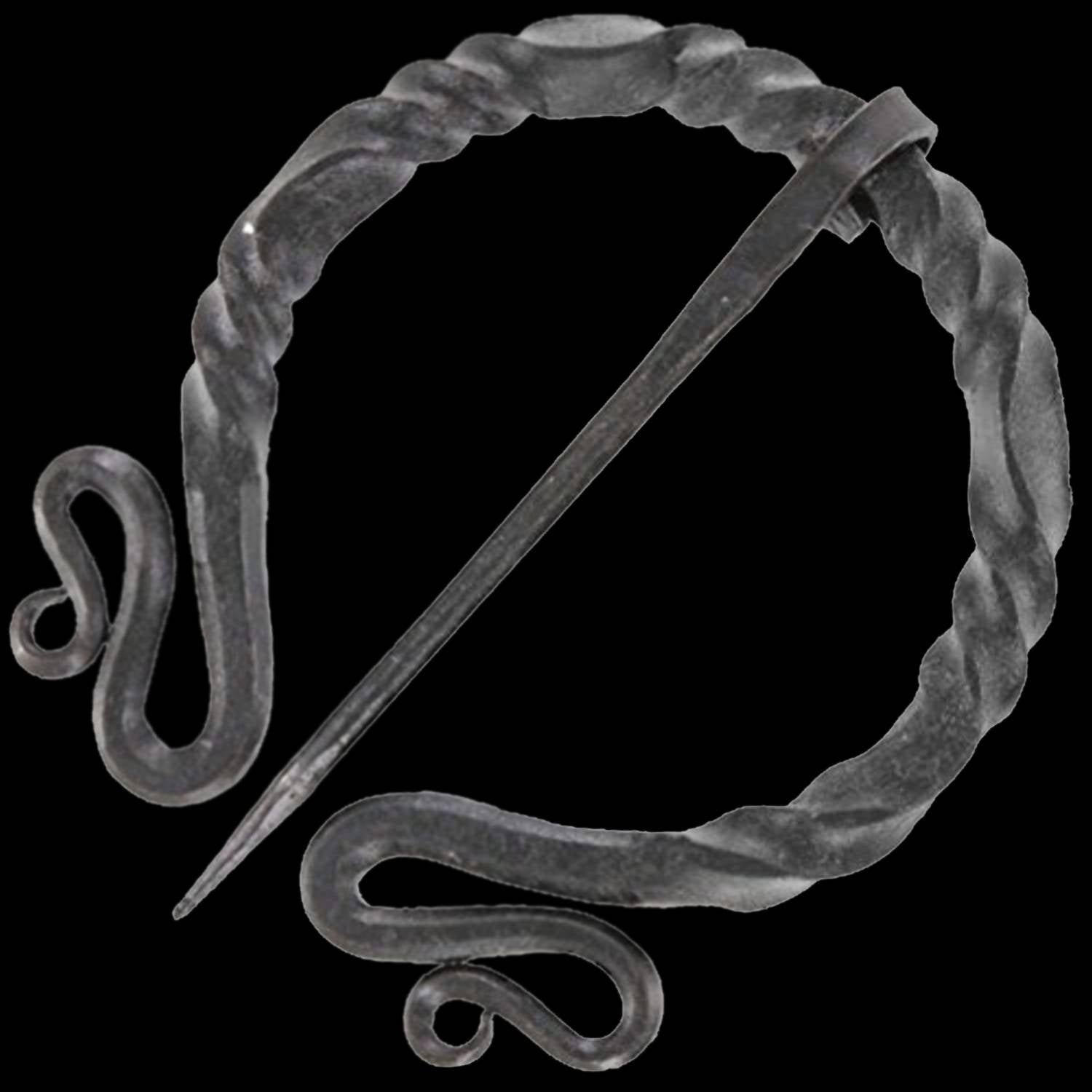 Penannular Twisted Steel Viking Cloak Clasp