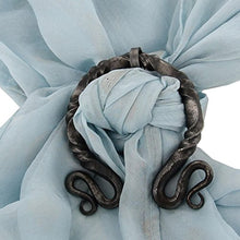 Load image into Gallery viewer, Penannular Twisted Steel Viking Cloak Clasp
