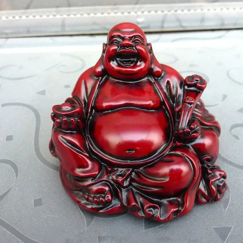 Red Laughing Buddha Statue - CHINA