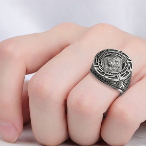 Retro Viking Wolf Head Totem Ring | Zinc Alloy Jewelry