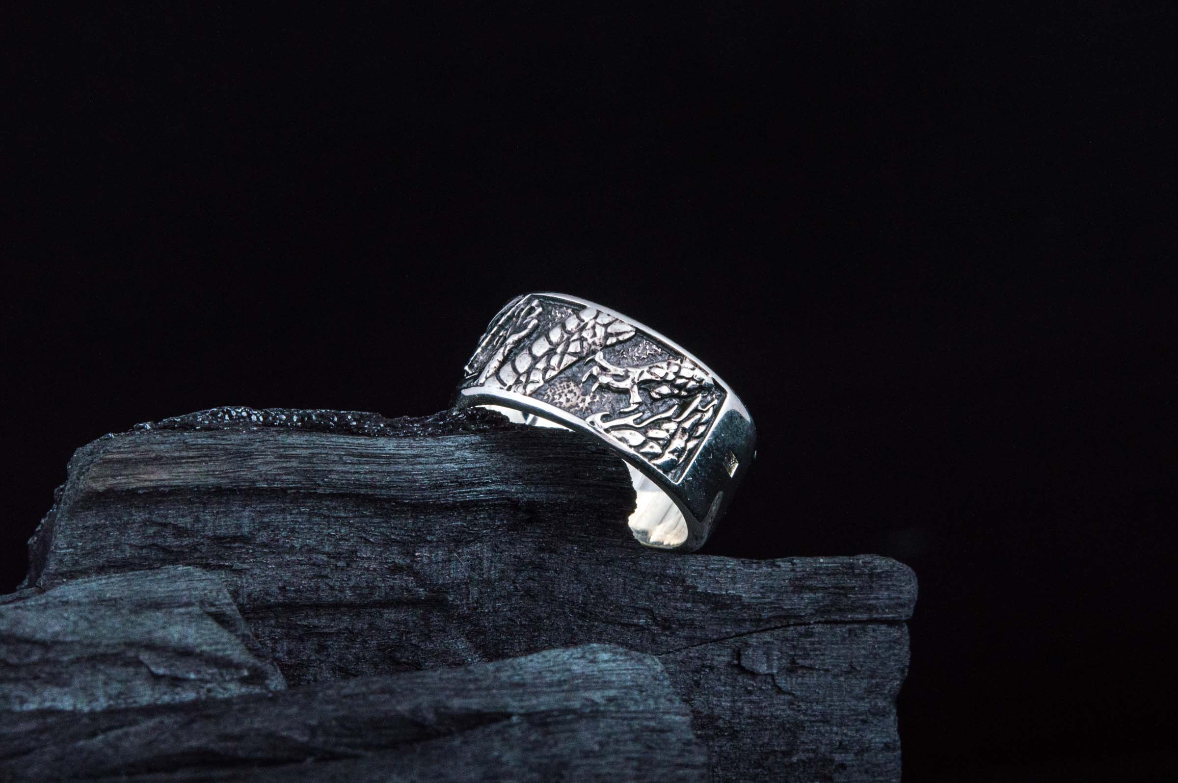 Ring with Dragon Symbol Sterling Silver Handmade Ring