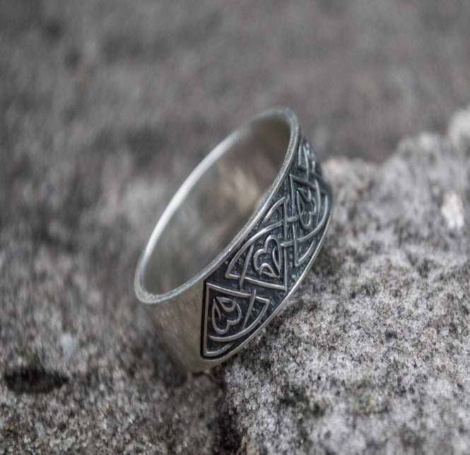 Ring with Norse Ornament Sterling Silver Viking Ring