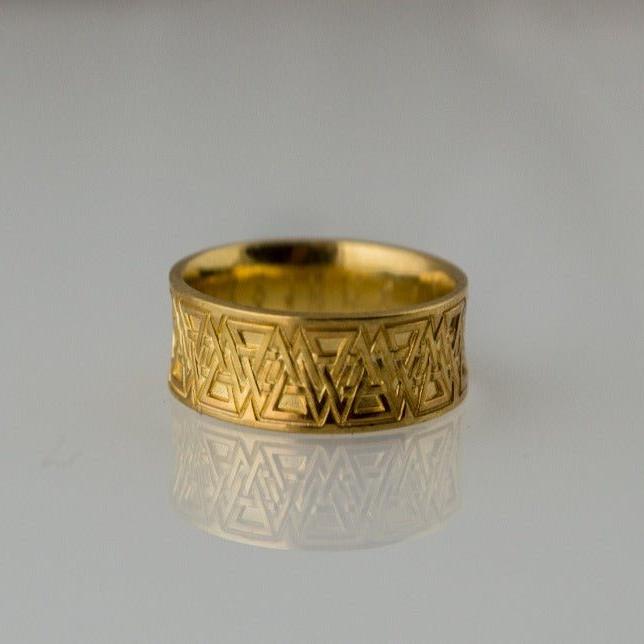 14K Gold Valknut Ring | Handcrafted Viking Age Jewelry