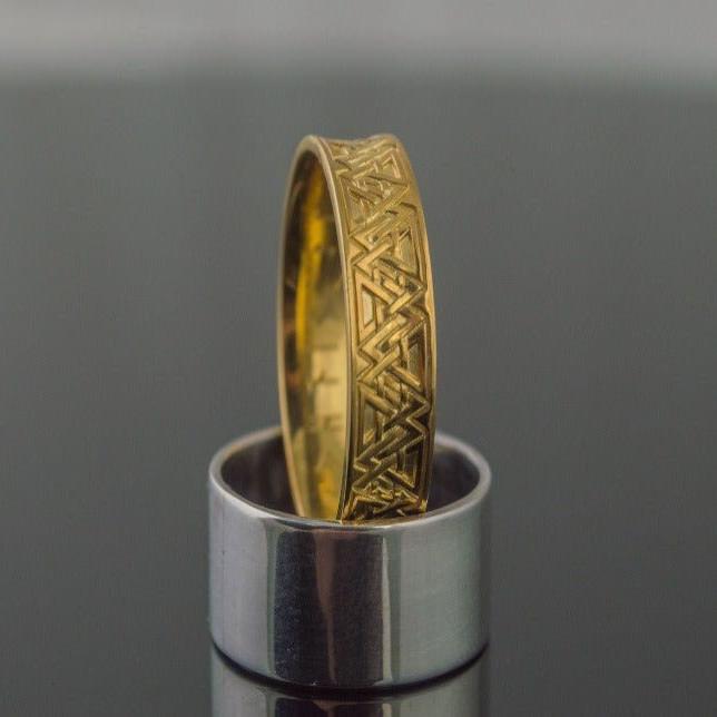 14K Gold Valknut Ring | Handcrafted Viking Age Jewelry