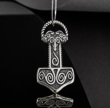 Load image into Gallery viewer, Small Thor&#39;s Hammer Pendant Sterling Silver Mjolnir Scania Island
