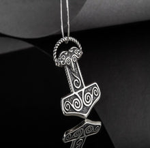 Load image into Gallery viewer, Small Thor&#39;s Hammer Pendant Sterling Silver Mjolnir Scania Island
