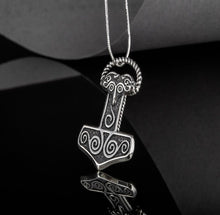 Load image into Gallery viewer, Small Thor&#39;s Hammer Pendant Sterling Silver Mjolnir Scania Island
