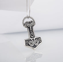 Load image into Gallery viewer, Small Thor&#39;s Hammer Pendant Sterling Silver Mjolnir Scania Island
