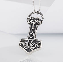 Load image into Gallery viewer, Small Thor&#39;s Hammer Pendant Sterling Silver Mjolnir Scania Island

