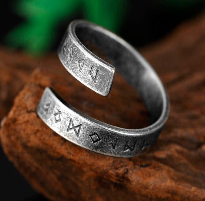 Spiral Stainless Steel Viking Rune Rings