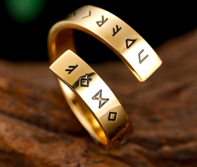 Spiral Stainless Steel Viking Rune Rings