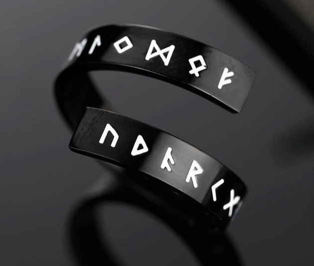 Spiral Stainless Steel Viking Rune Rings