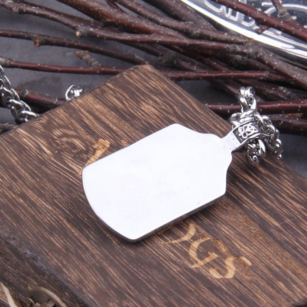 Stainless Steel Viking Odin Frame Necklace