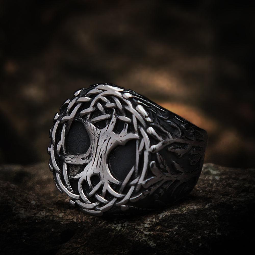 Stainless Steel Viking Tree Of Life Ring