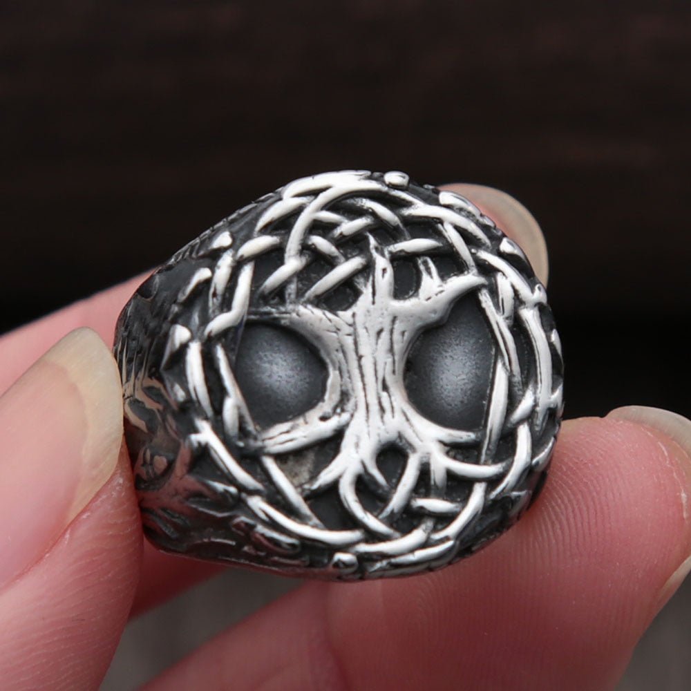 Stainless Steel Viking Tree Of Life Ring