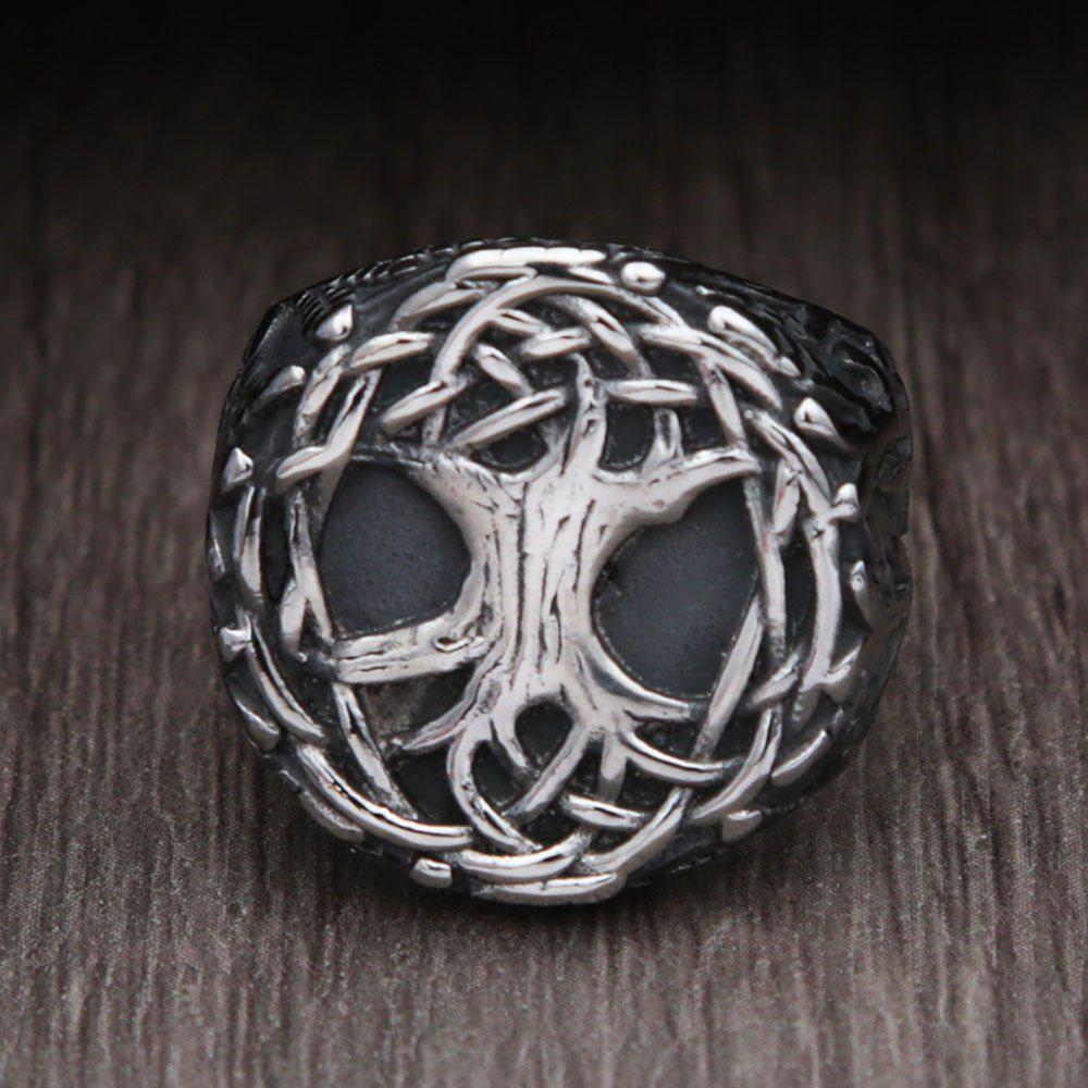 Stainless Steel Viking Tree Of Life Ring