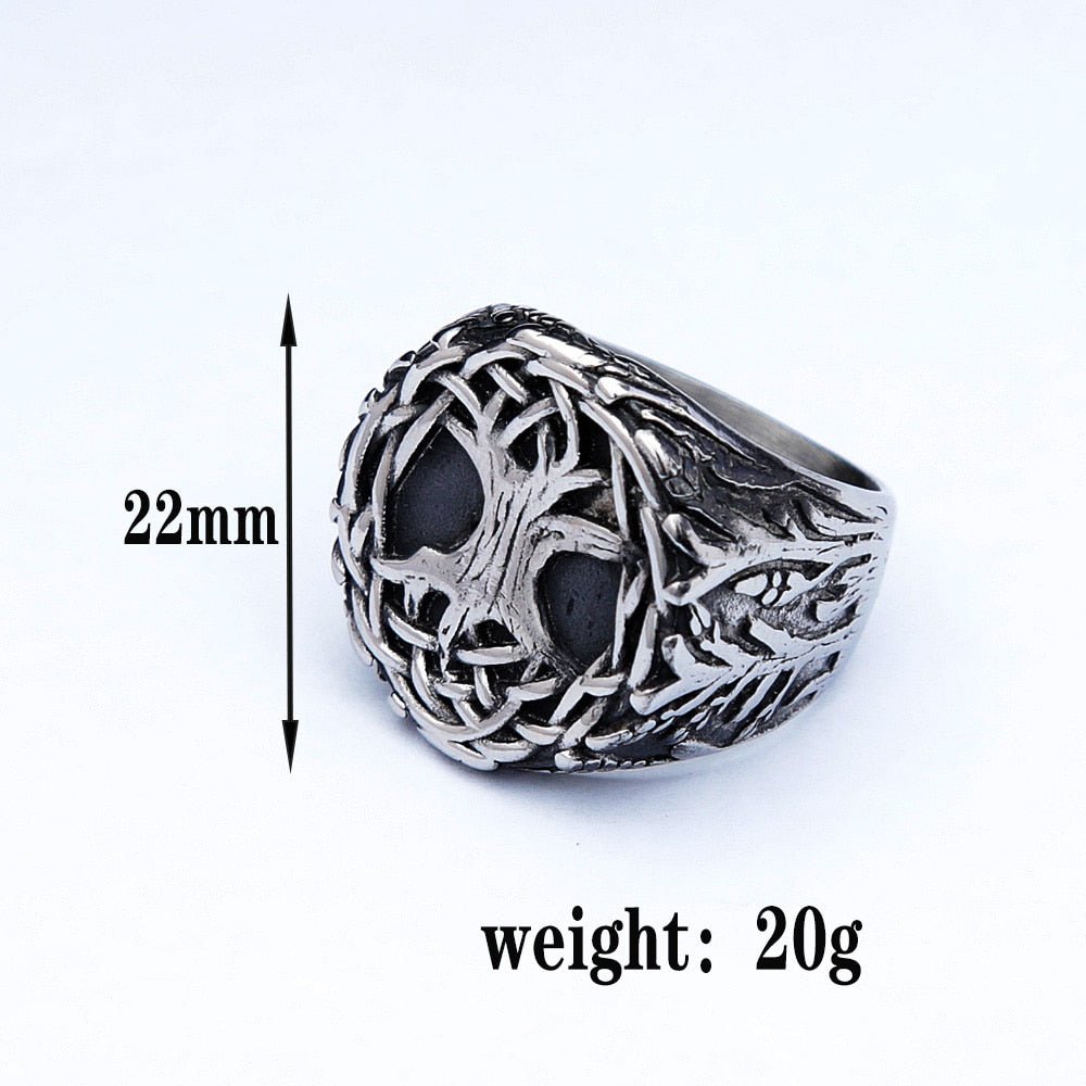 Stainless Steel Viking Tree Of Life Ring