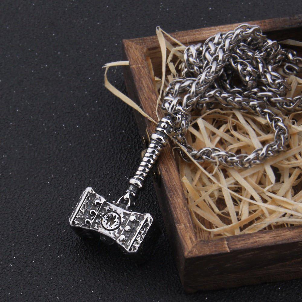 Thor’s Hammer of Destruction Rugged Pendant Necklace