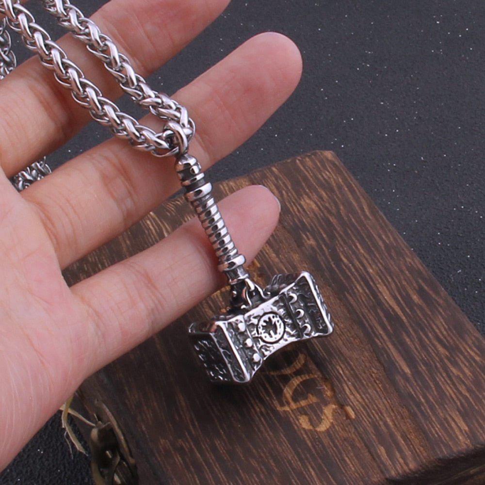 Thor’s Hammer of Destruction Rugged Pendant Necklace