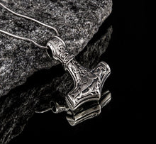 Load image into Gallery viewer, Thor&#39;s Hammer Sterling Silver Pendant | Mammen Village Mjolnir
