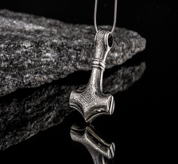 Thor's Hammer Sterling Silver Pendant | Mammen Village Mjolnir