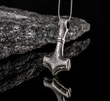 Load image into Gallery viewer, Thor&#39;s Hammer Sterling Silver Pendant | Mammen Village Mjolnir
