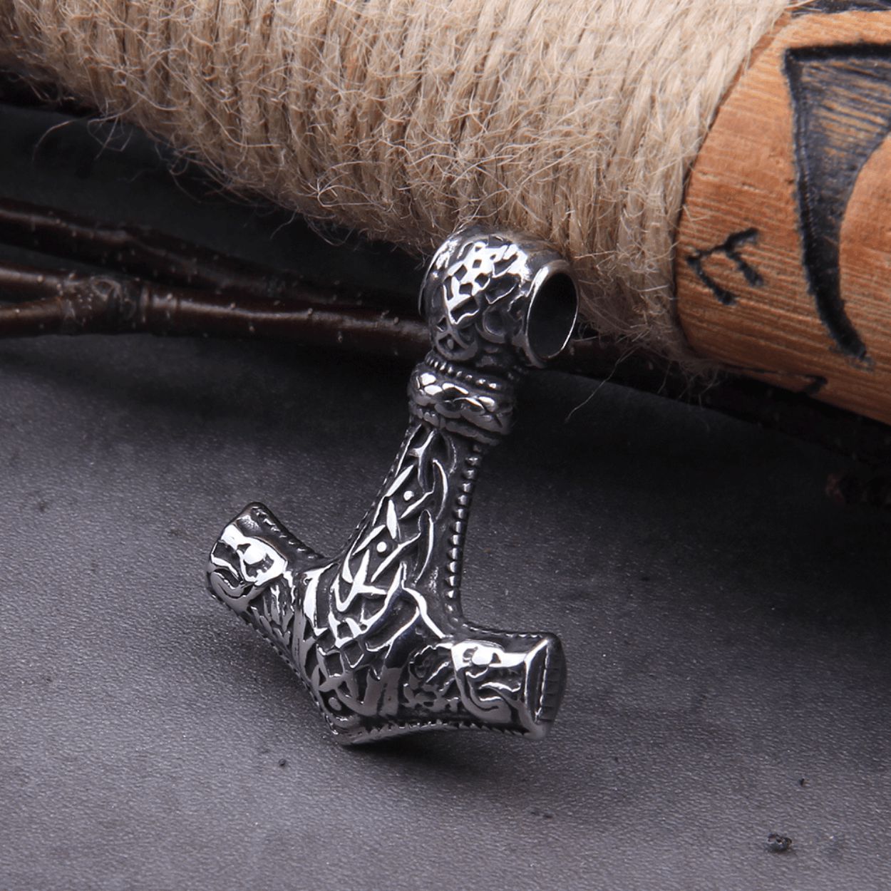 Thor's Hammer Serpent Mjolnir King's Chain Necklace