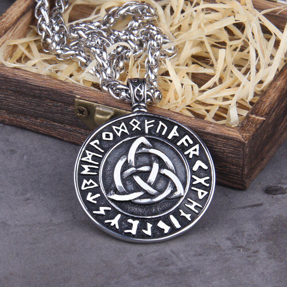 Triquetra Futhark Rune Eternity Necklace