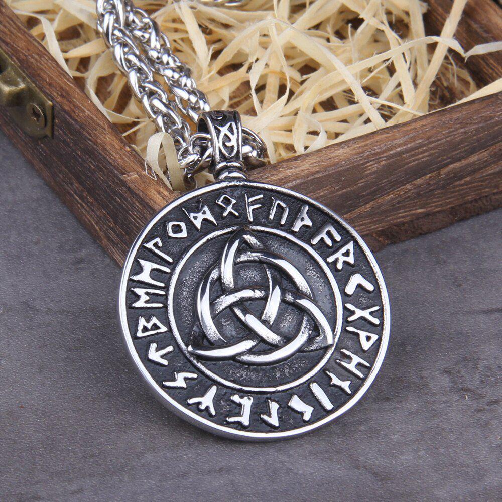 Triquetra Futhark Rune Eternity Necklace