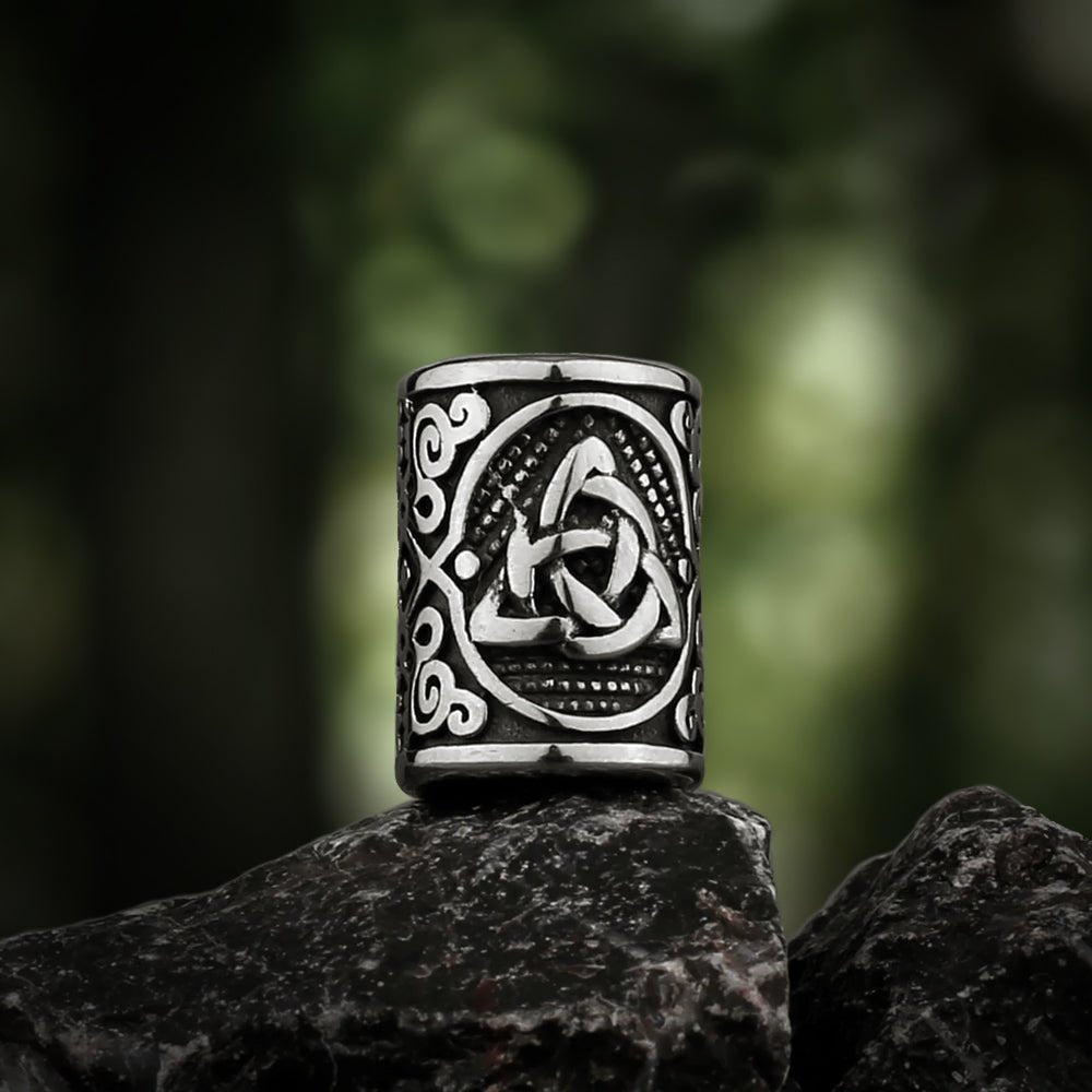 Triquetra Steel Beard Bead