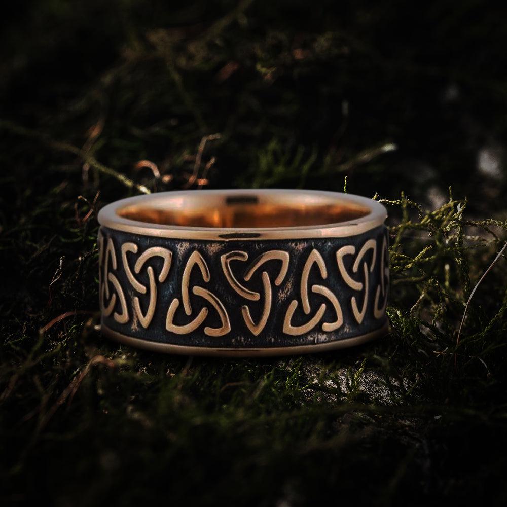 Bronze Triquetra Norse Ring | Handmade Symbolic Jewelry