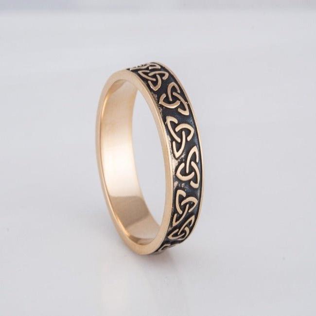 Bronze Triquetra Norse Ring | Handmade Symbolic Jewelry