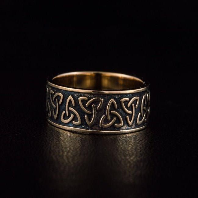 Bronze Triquetra Norse Ring | Handmade Symbolic Jewelry