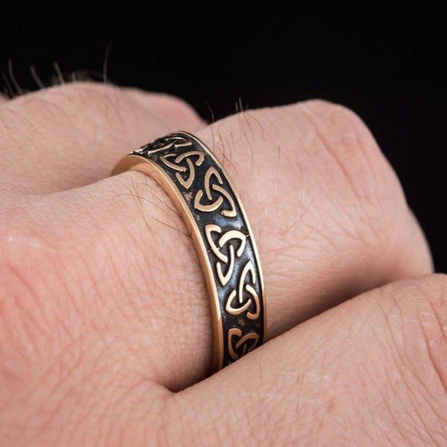 Bronze Triquetra Norse Ring | Handmade Symbolic Jewelry