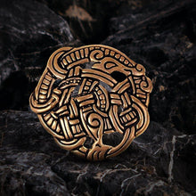 Load image into Gallery viewer, Urnes Style Disc Brooch Cloak Clasp Viking Brooch
