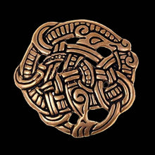 Load image into Gallery viewer, Urnes Style Disc Brooch Cloak Clasp Viking Brooch
