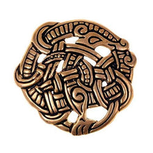 Load image into Gallery viewer, Urnes Style Disc Brooch Cloak Clasp Viking Brooch
