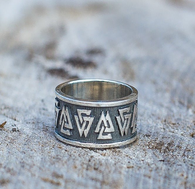 Valknut Symbol Ring Sterling Silver Viking Ring